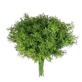 Grand Verde Espárrago Artificial Plantas Hojas Plástico Hierba Falsa Verdor Helecho Imitación Arbusto Decoración Hogar Bricolaje Interior Exterior Patio Mayoreo Granel 10 Piezas (Verde Oscuro)