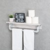 MBQQ Industrial Pipe Shelf,Rustic Wall Shelf with Towel Bar,24" Farmhouse