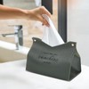 Leather Tissue Box Rectangular Cosmetic Tissues Box V-Port Shaped Napkin