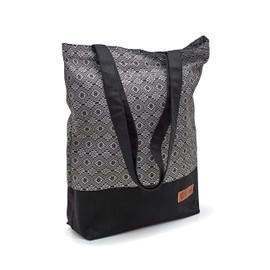 By Bers Shopping Bag Tote Bag Fabric Bag with Long Handle Zip Canvas Sturdy Woven Cotton, Et0003