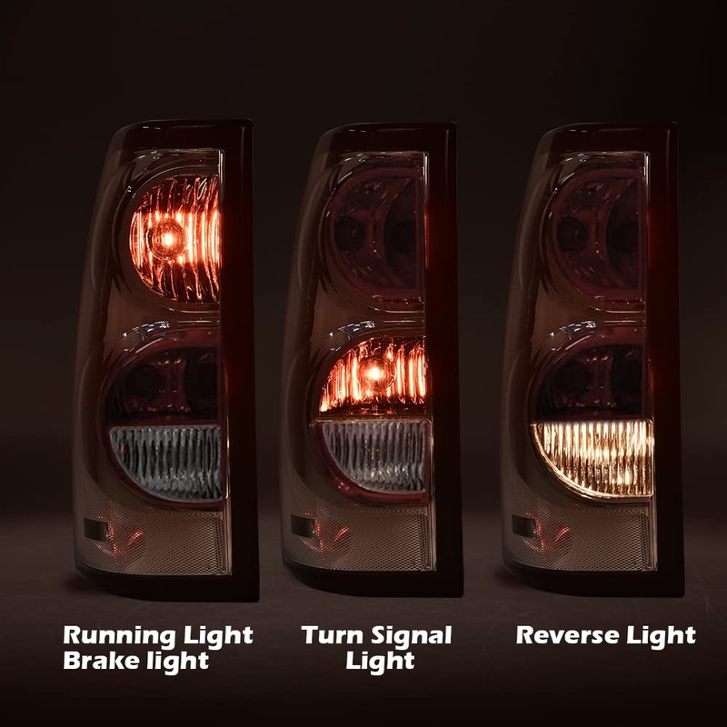GRAND ORANGE White Clear Tail Lights Assembly Rear Lights w/Wiring