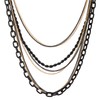 COOLSTEELANDBEYOND Choker Collar Statement Necklace Waterfall Multi-Strand Black Gold Chains