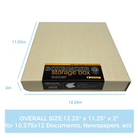 Lineco, Archival Tan 3-Ring Binder Preservation Album Box 12.25 x 11.25 x 2 Inch. Unique Design to Store, Preserve, Organize Photos, Art, Photography, Crafts Acid-Free, 2 Pack