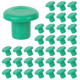 CAKKVDE 36 Pcs Green Rubber Bamboo Cane Toppers - Garden Cane Protectors for Safety