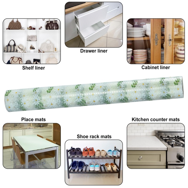 KIMCHOMERSE Shelf Liners, Drawer Liner for Kitchen Cabinets, Fridge Liners,