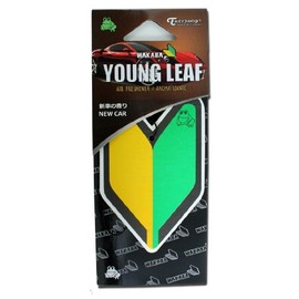 Hanging Air Freshener Wakaba Shoshinsha Badge Single Pack - New Car