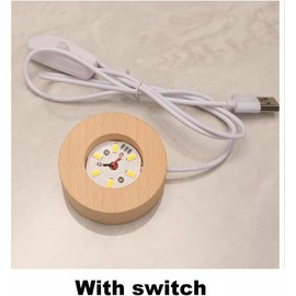 MCHERRY 3D Crystal Ball Night Light, Planet Model with LED Lighting, 3D Crystal Ball with LED USB Wooden Base for Christmas, Thanksgiving, Birthday, Decorative Table Lamp (Roses)