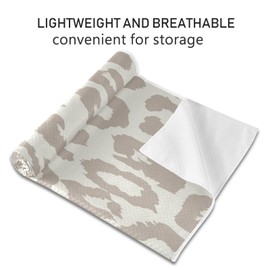 YETTASBIN Leopard Yoga Mat Towel, Non Slip Sweat Absorbent Hot Yoga Towel Portable Lightweight Travel Workout Towel with Storage Bag for Home Yoga, Pilates, Fitness 73x 27 Inch
