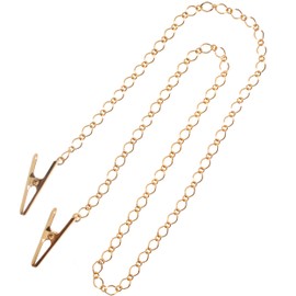 Napkin Chain, Made in Japan, Napkin Clip, Mask, Chain, Napkin Fastener, Handkerchief, Clip, 19.7 inches (50 cm), Simple, Gold, Gold