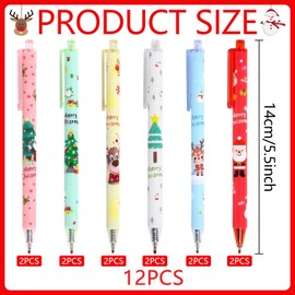 Christmas Ballpoint Pen, Pack of 12 Christmas Pens Christmas Gifts, Small Christmas Gifts for Children, Note Calendar, Colouring, Office, School Supplies, Art Projects