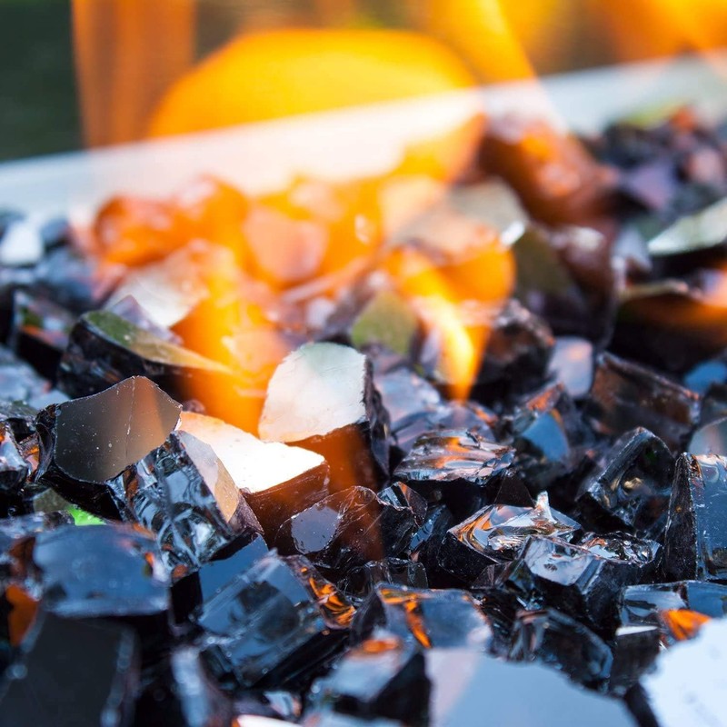 NUPICK 20 Pound Fire Glass, 1/2 Inch Reflective Fire Glass,
