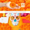 Flores Artificiales de caléndula Colocar,Incluir 50piezas Flores de Cempasuchil Artificiales