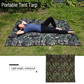 Waterproof Camping Tent Tarp,Waterproof Camping Shelter, Camouflage Outdoor Portable Lightweight Rainproof Mat RainTent Tarp Shelter(3 * 2.9M)