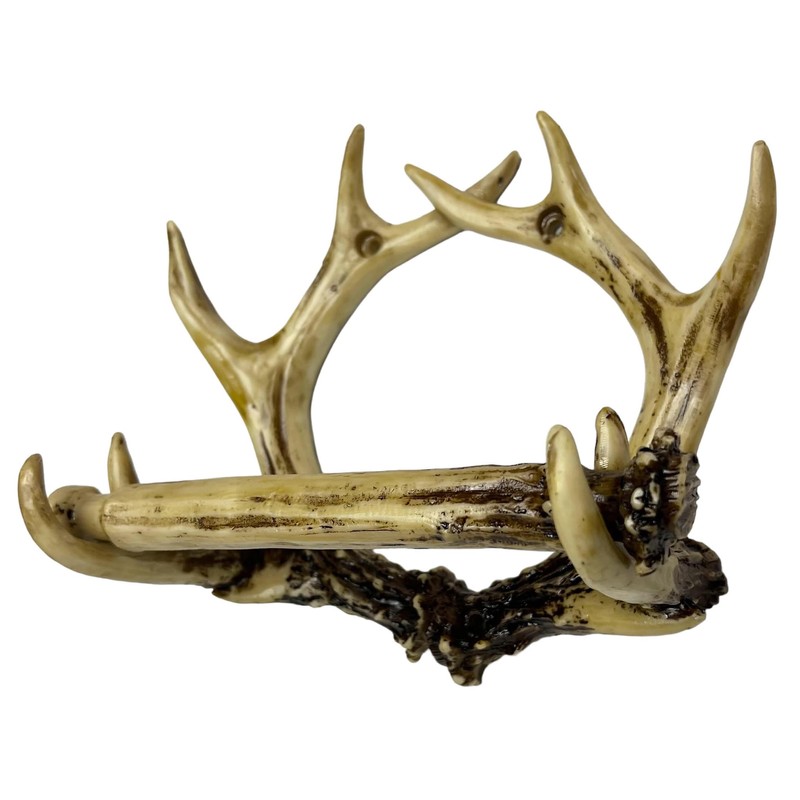 Deer Antler Wall Mounted Toilet Paper Roll Holder – Rustic