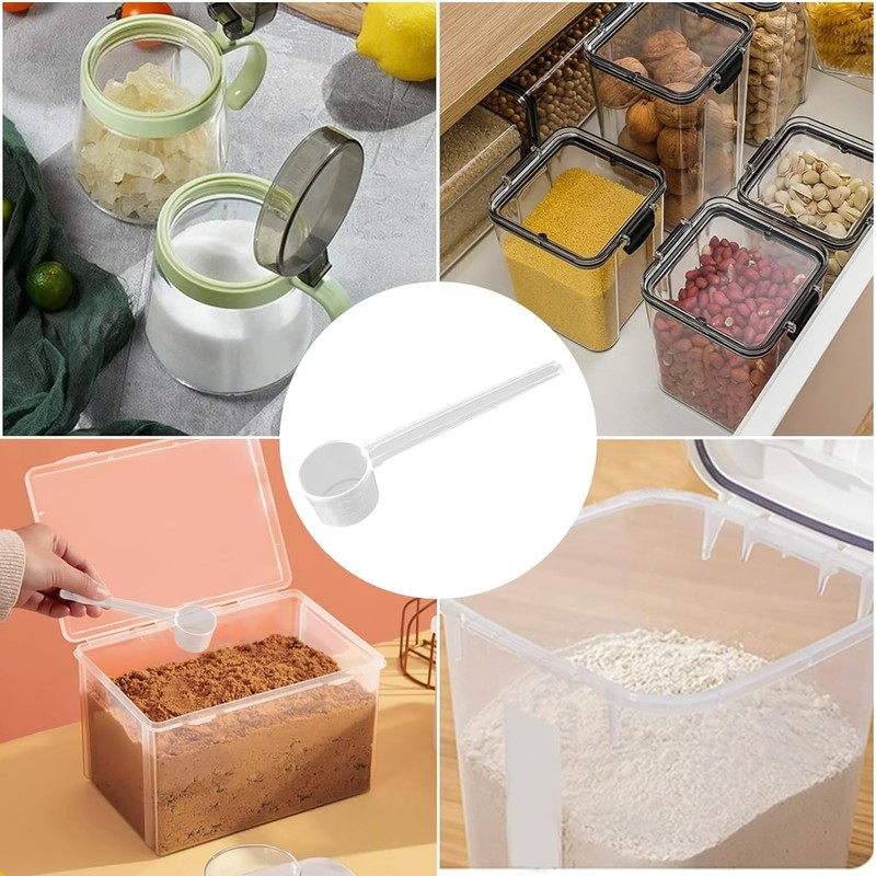 Reusable Plastic Measuring Spoons, 6 PCS, 5g, Transparent, Durable Kitchen