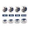 M6 x 1.0mm Nylon Insert Hex Lock Nuts 100Pcs 304