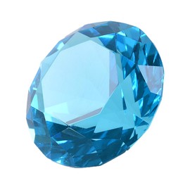 Longwin Aquamarine Blue Crystal Diamond Shaped Paperweight 100mm Wide Solid Color Ornament Home Decoration