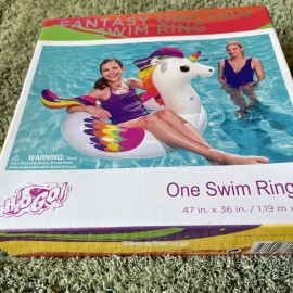 Bestway H2O GO!  Inflatable Fantasy Unicorn Float Swim Ring Inflated Size 47”x36" Sealed