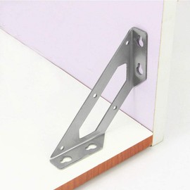 Tiberham Stainless Steel Corner Brace Triangle Flange Angle Repair Plate Furniture Fixing Connector for Wooden Shelves Cabinets Tables and Chairs 2pcs