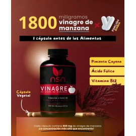 Nsn Vinagre De Sidra De Manzana | Vitamina B12, Ácido Fólico Sin Sabor
