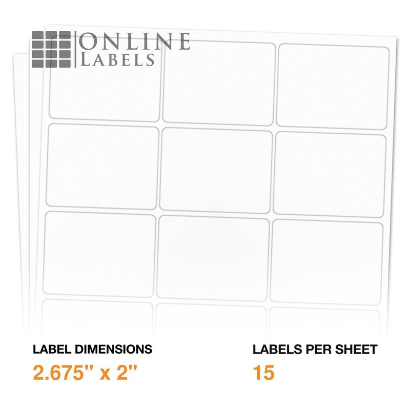 2.675 x 2 Rectangle Labels - Pack of 1,500 Labels,