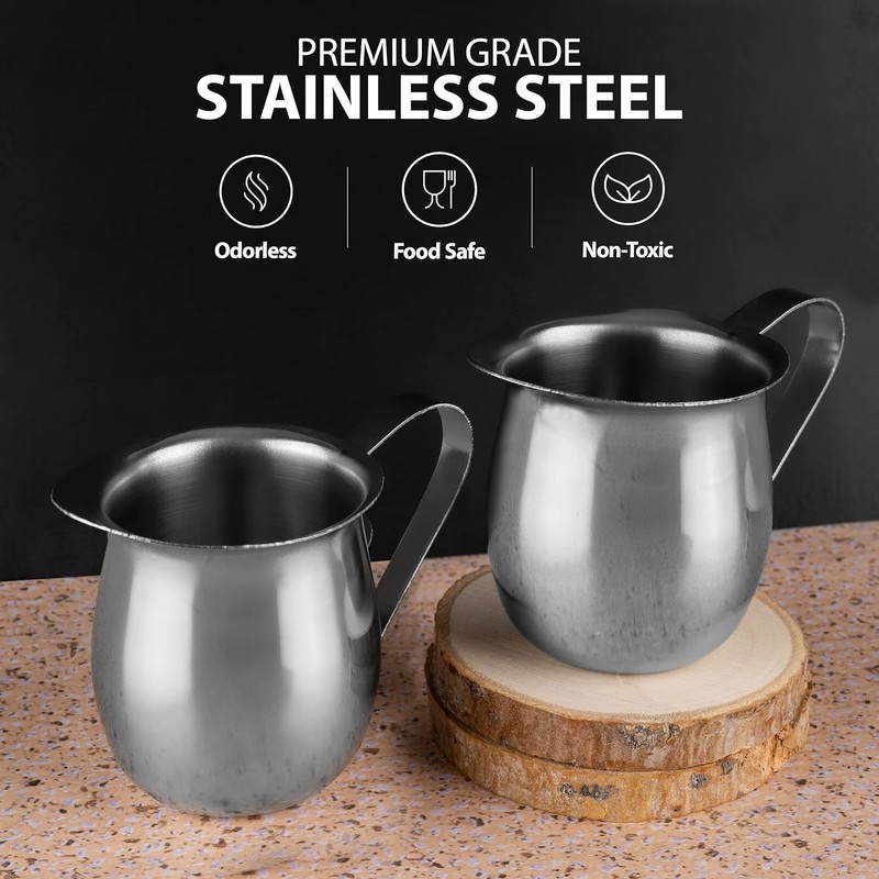 EHOMEA2Z Stainless Steel Bell Creamer Espresso Shot Frothing Pitcher Cup