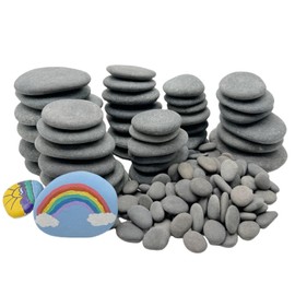 142PCS Painting Rocks, DIY Rocks Flat & Smooth Kindness Rocks for Arts, Crafts, Decoration, Large/Medium/Small/Tiny Rocks for Painting,Hand Picked for Painting Rocks