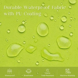 Phantoscope Pack of 2 Outdoor Waterproof Throw Pillow Covers with Contrast Piping, Decorative Square Cushion Case Patio Pillows for Couch Tent Sunbrella, Lime Green 18x18 inches