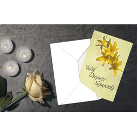Assorted Sympathy Cards, 100-Pack, 4 x 6 inch, 5 Cover Designs, Blank Inside, by Better Office Products, with Envelopes, 100 Pack