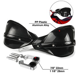 JFG-RACING Black Handguards Hand Guards - Universal for 7/8" and 1 1/8" Brush Bar For off Road ATV For Motorcycle Pit Dirt Bike Motocross