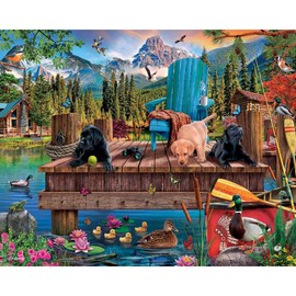 White Mountain Dock Dogs 1000 Piece Summer Jigsaw Puzzles for Adults