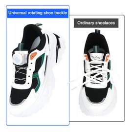 PENCHUAN Automatic Twist Lock Shoelaces. No Installation Required, Universal Rotating Shoe Buckle