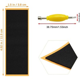 Jizlan 12 Pack Fingerboard Grip Tape Sticky Foam Sticker Replacement + Screwdriver Tool Nut Driver Replacement for Finger Skateboards Accessories