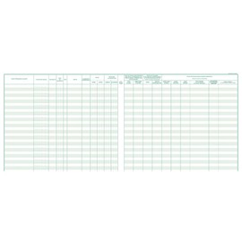 Exacompta - Ref 6620E - Horizontal Single Register of Personnel (Employees and Trainees) Record Book (52 Pages) - 110gsm Paper with Green Rulings - French Text