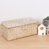 FEIALNDUO Wicker Shelf Baskets with Lid,Seagrass Storage Basket Bins Rectangular