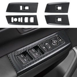 CKE 4pcs for Honda CRV 2025 2024 2023 Car Door Armrest Window Lift Down Switches Panel Cover Trims Armrest Cover for Honda CRV Accessories -Carbon Fiber Style
