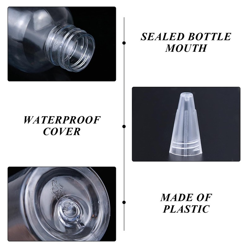 COACOM 10 Teile Transparente Plastik-Extrusionsflasche, Multifunktionale Spitze-Mundflasche, Bequeme Außenreise, Wiederverwendbare