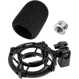 Etour AT2020 Microphone Shock Mount with Pop Filter, [Custom Built for audio technica Mic] Anti-Vibration Suspension Shockmount Holder Clip Compatible with AT2020USB+ AT2035 ATR2050 AT3035 AT3060