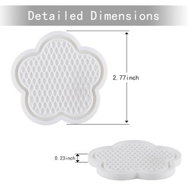 GaRhomxy Car Cup Coaster, 4pcs Universal Non-Slip Cup Holder Coaster, PVC Flower Shaped Car Cup Holder Coaster, Crystal Car Accessories Interior (White)