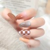 Set of 24 Nail Tips, Checkered and Caramel Graduated Nails