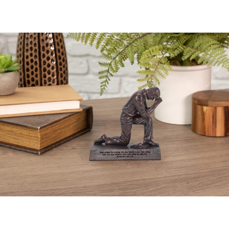 Lighthouse Christian Products Praying Man Seeking God Bronzelike Finish 4.5