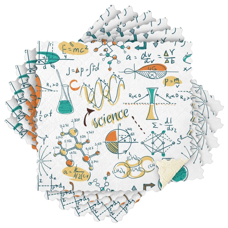 Science Lab Objects Print Microfiber Dish Cloths 6 Pack Dish
