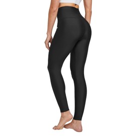 FitsT4 Sports Women's Swimming Leggings UPF 50+ High Waisted with Pockets Swim Pants Full Length Swimming Tights Sun Protective Black XL