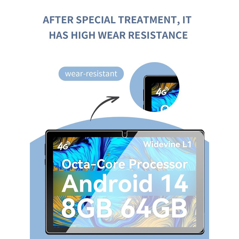 [2 Pack] Screen Protector for Eksvefot Android 14 Tablet 10