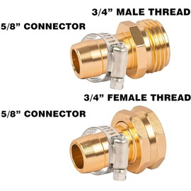 Hourleey Garden Hose Repair Connector with Clamps, Fit for 3/4" or 5/8" Garden Hose Fitting, 4 Set