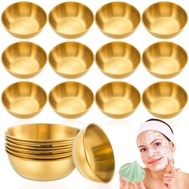 Teenyyou 12 Pcs DIY Face Mask Mixing Bowl 3.23" Stainless Steel Esthetician Facial Mask Bowl Facial Bowl Small Mixing Bowls Esthetician Supplies for Lady Women Skincare Home Salon Cosmetic Beauty