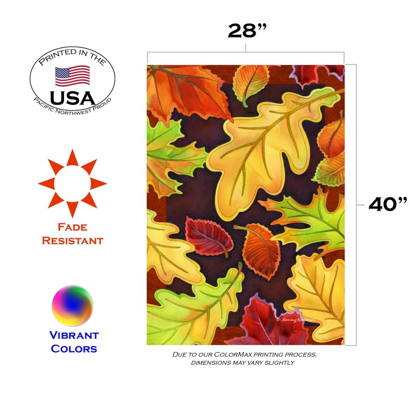 Toland Home Garden - Bandera Decorativa de Hojas (28 x