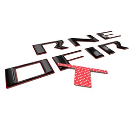 BDTrims | 3D Domed Raised Letter Inserts Compatible with 2022-2024 Nissan Frontier (Tailgate) (Black w/Red Outline)
