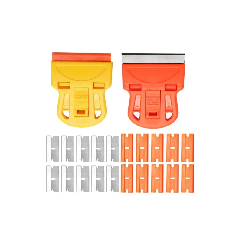 2 Sets Razor Blade Scrapers, Plastic Scraper Tool Extra 10