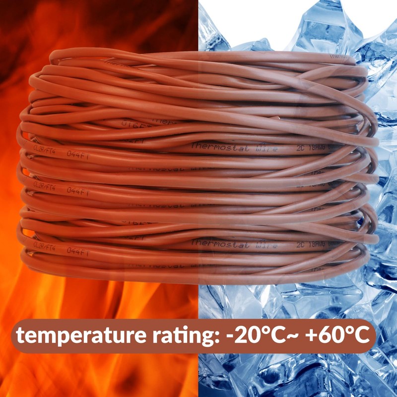 Buryeah Thermostat Wire Bell Wire Solid Copper Cable 18 Gauge